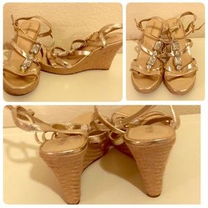 Kelly & Katie Gold Wedges.